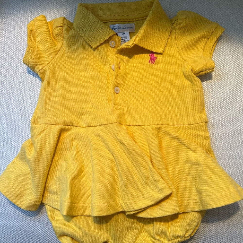 NWOT Ralph Lauren Bright Yellow Baby Polo Dress